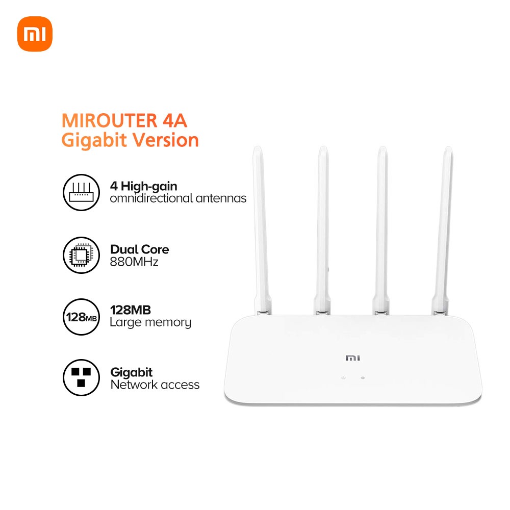 Xiaomi Mi Router 4A Gigabit Version 2.4GHz WiFi Router 128MB RAM DDR3 4