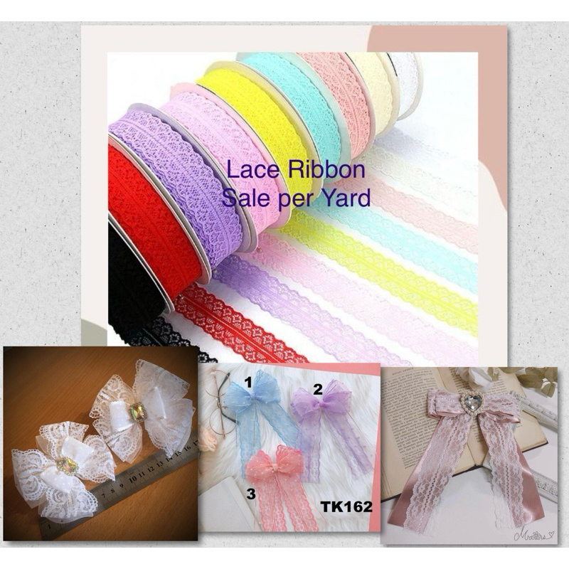 Lace Ribbon 3cm for sale per YARD. 3cm by 36 inches per yard | Shopee ...