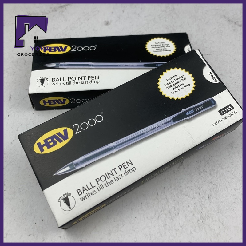 12pcs/box HBW 2000 ballpen school Gel pen student exam carbon black ...