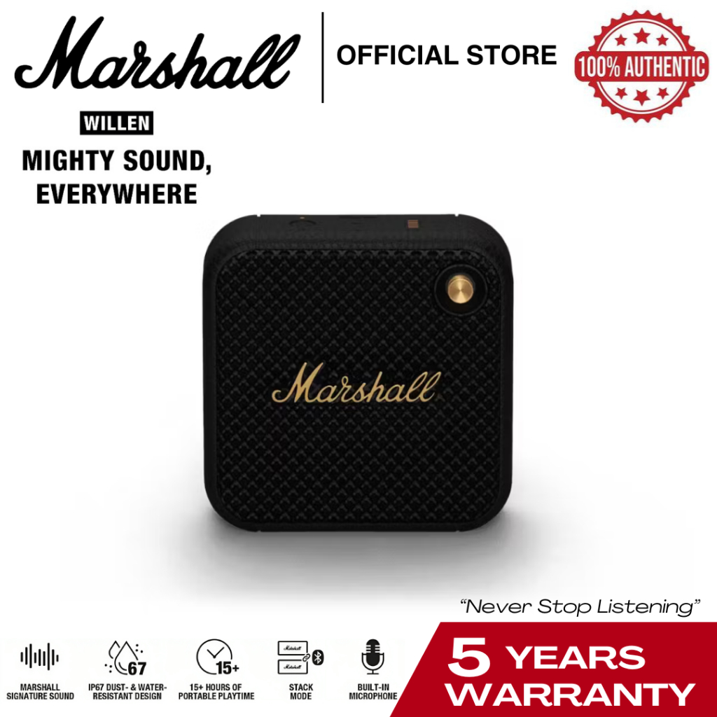 Marshall Willen Wireless Bluetooth Portable Speaker Outdoor Waterproof ...