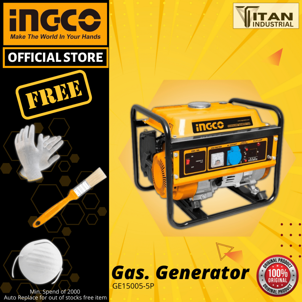 INGCO Gasoline Generator 1.5kva GE15005-5P • Tm ss | Shopee Philippines