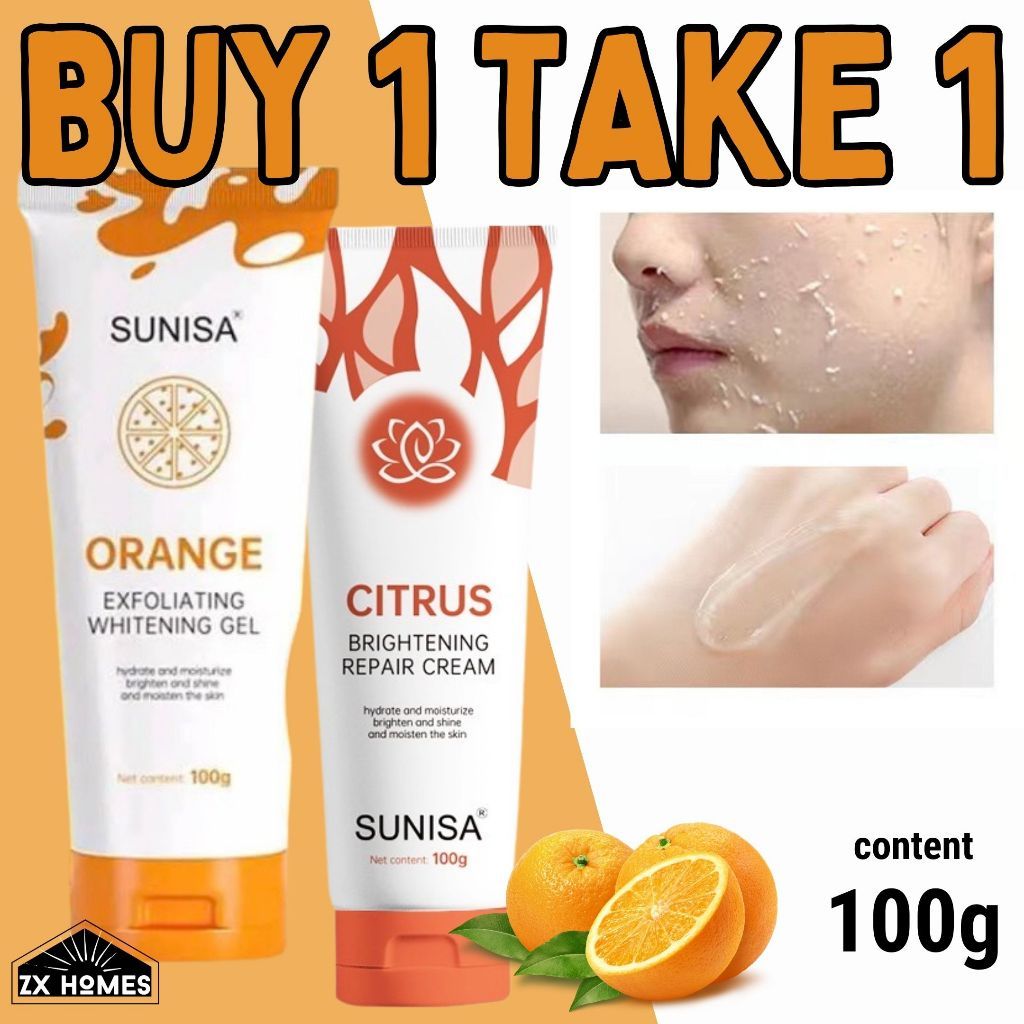 Cfz Sunisa Buy 1 Take 1 Bleaching Whipped Scrub Facial Body Scrub Orange Exfoliating Gel 