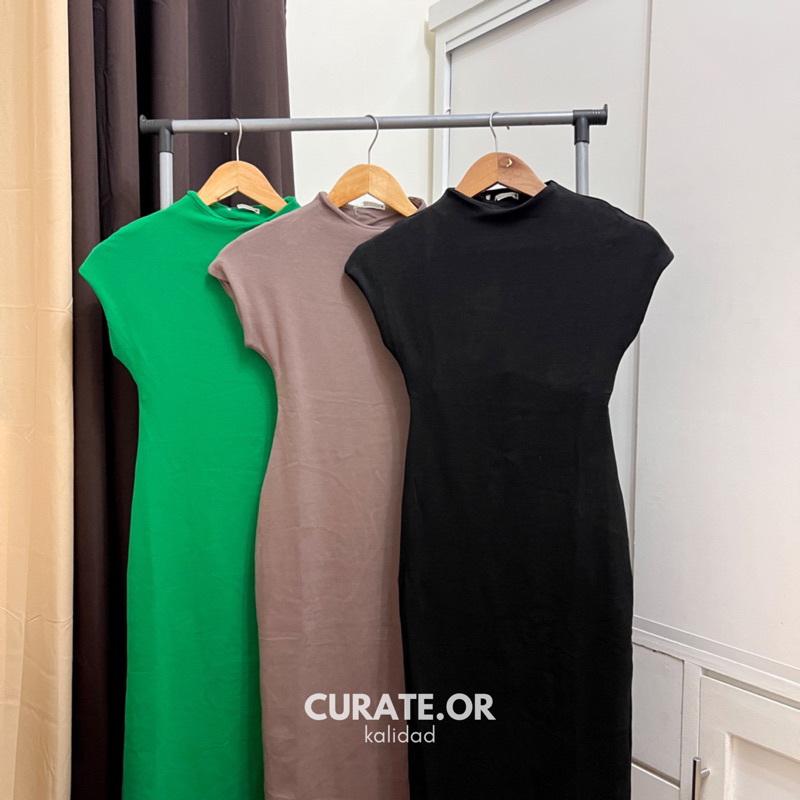 ZARA Mock Neck Bodycon Maxi Long Dress Double Fabric Shopee Philippines