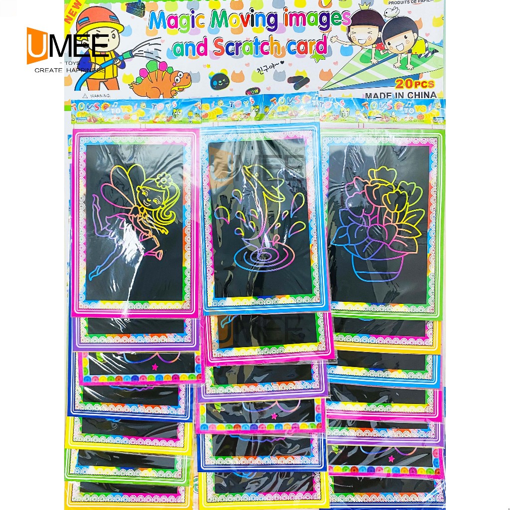 20Pcs Party Gift Magic Moving Images & Scratch Card Pad-For Party Gift ...