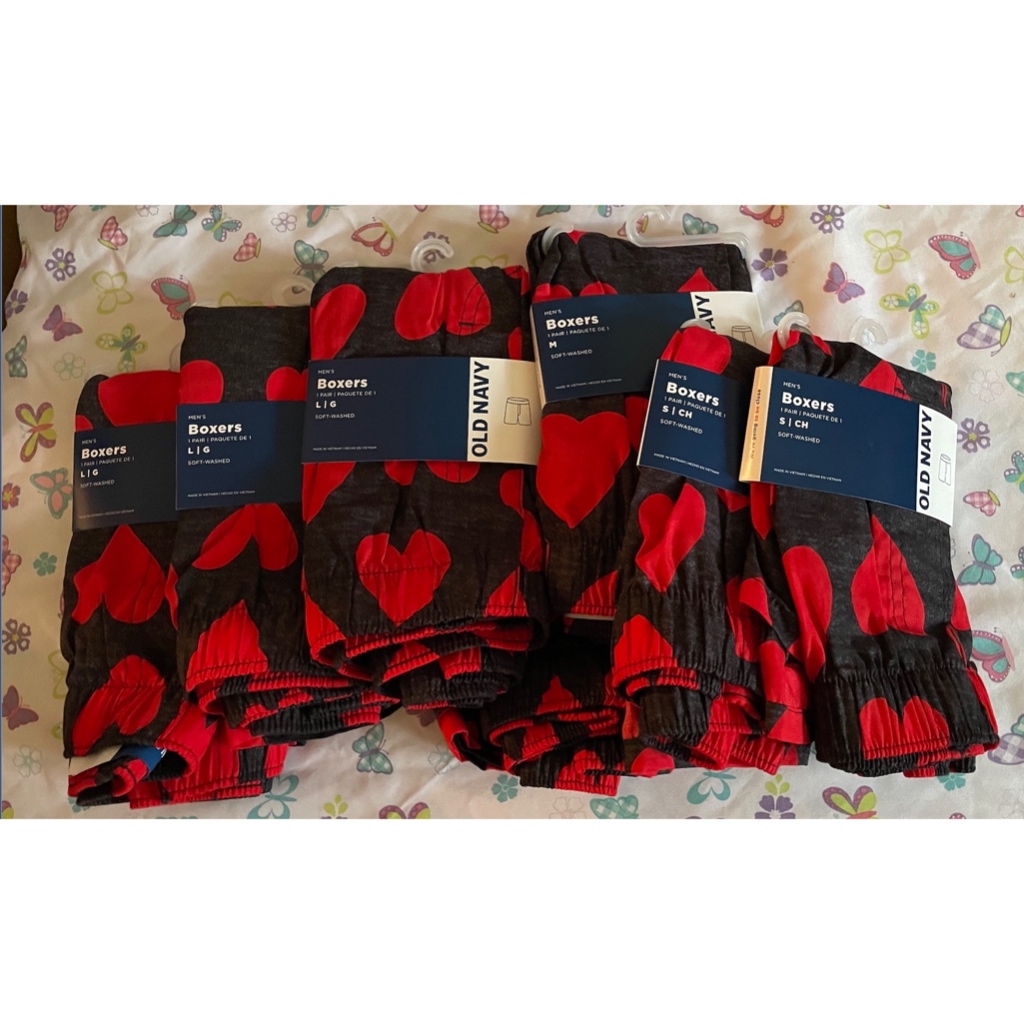 🇺🇸 OLD NAVY Boxers / Boxer Shorts for Men Sizes S, M, L Red Hearts