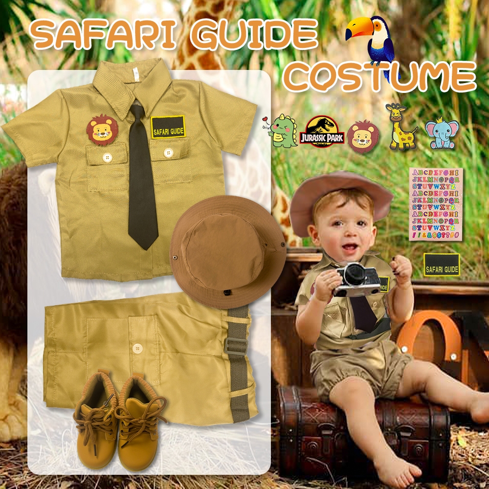 SAFARI GUIDE OUTFIT FREE NAME AND 6 PATCH for BIRTHDAY BOY ZOOKEEPER