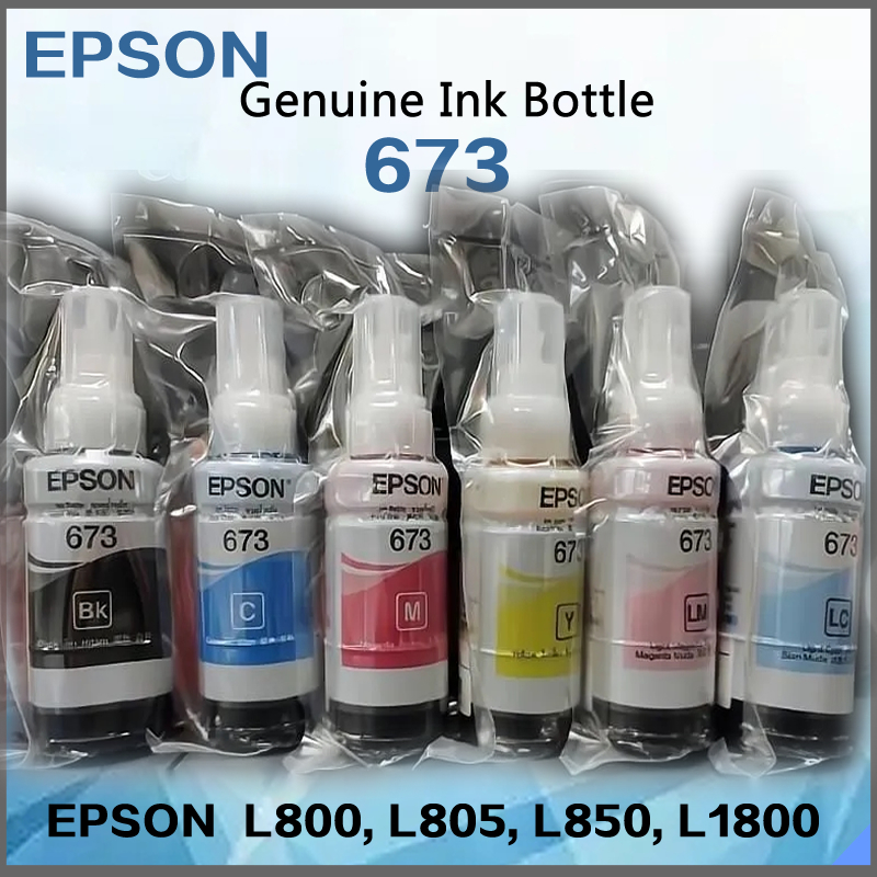 Genuine Epson 673 Original Ink Bottle 1set 6 color for L800 L805 L810 ...