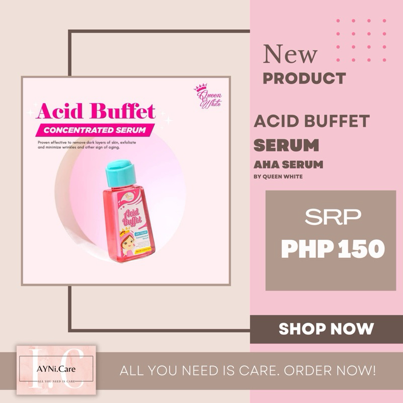 QUEEN WHITE ACID BUFFET SERUM 10X WHITENING AHA SERUM | Shopee Philippines