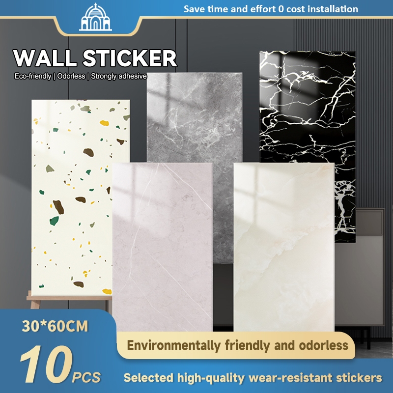 10PCS Vinyl Tiles Wall Sticker PVC Self-adhesive Waterproof Wall ...