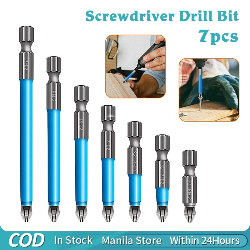 Magnetic 7Pcs Anti-Slip Screwdriver Drill Bit Cross Head 25/50/65/70/90 ...