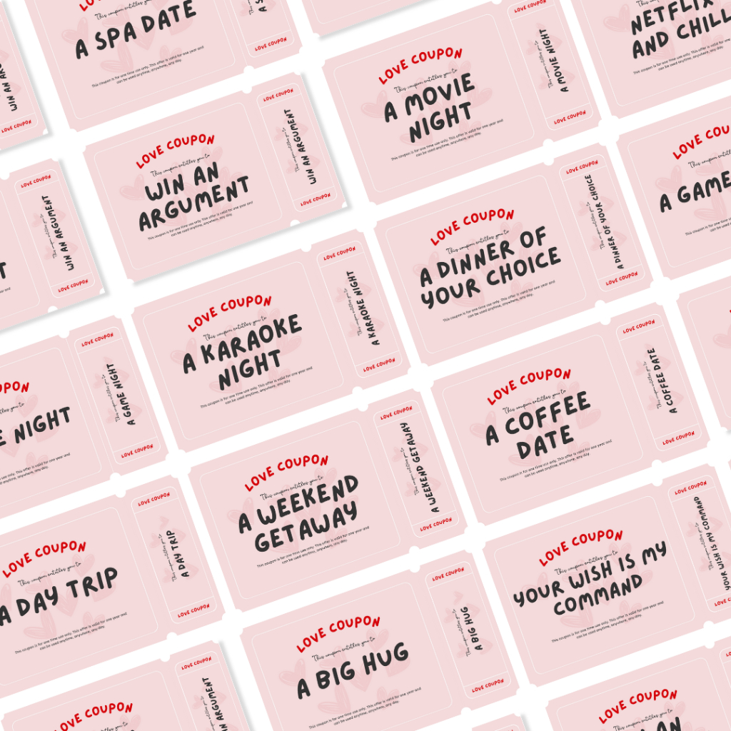 Love Coupon Booklet by Paper Rama (12 pcs coupons) | Shopee Philippines