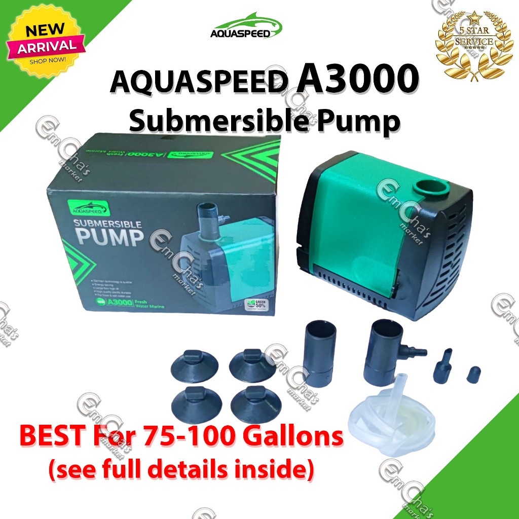 Aquaspeed A3000 (Three Thousand) Aquarium Water Pump for 75-100 Gallons ...