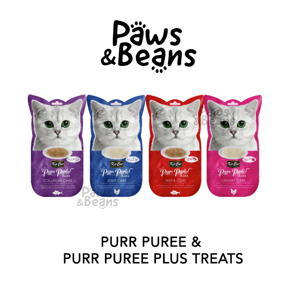Kit Cat Purr Puree and Purr Puree Plus Cat Treats KitCat Functional Cat ...