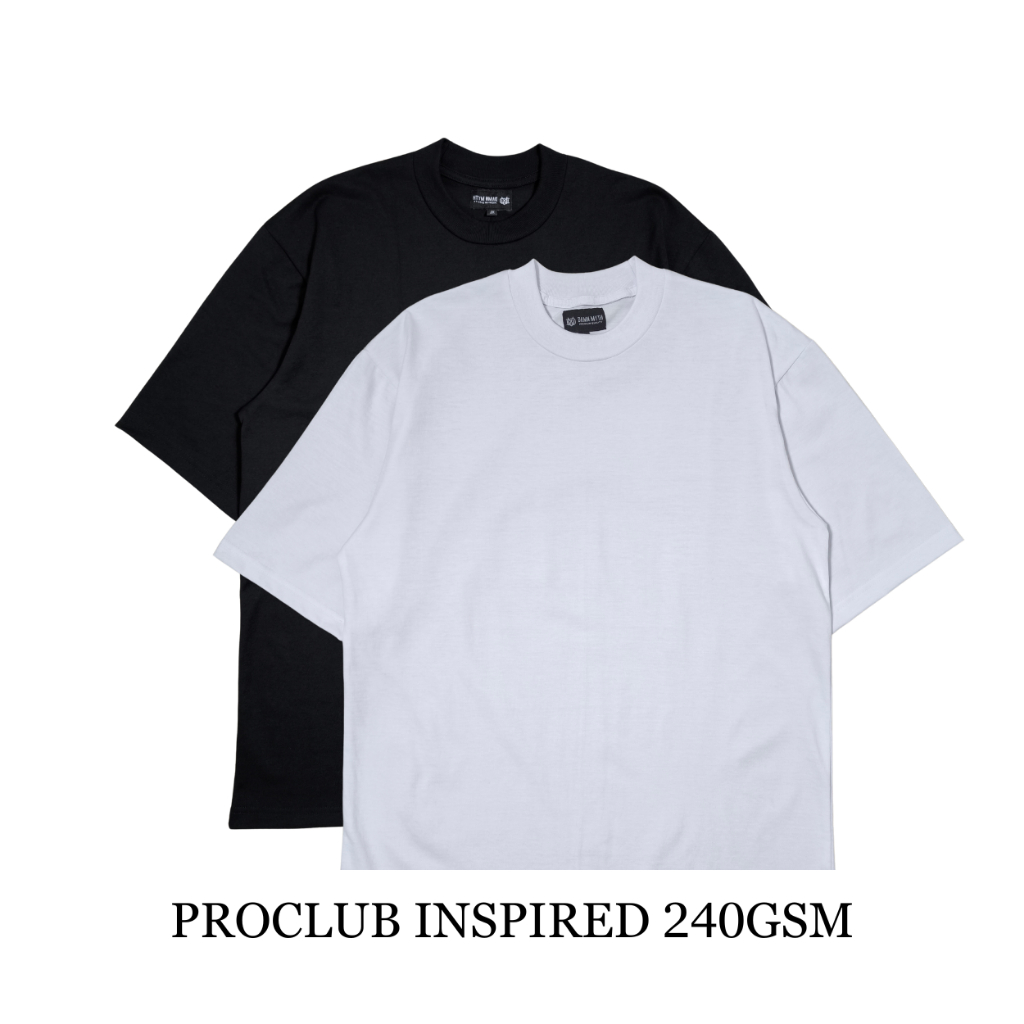 Proclub Inspired | Plain Black | Plain White | 240Gsm | Heavyweight ...