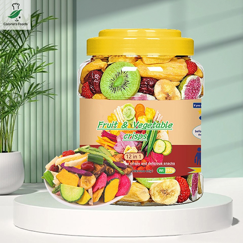 mixed 12 types dried fruit and vegetable chips healthy snacks crispy