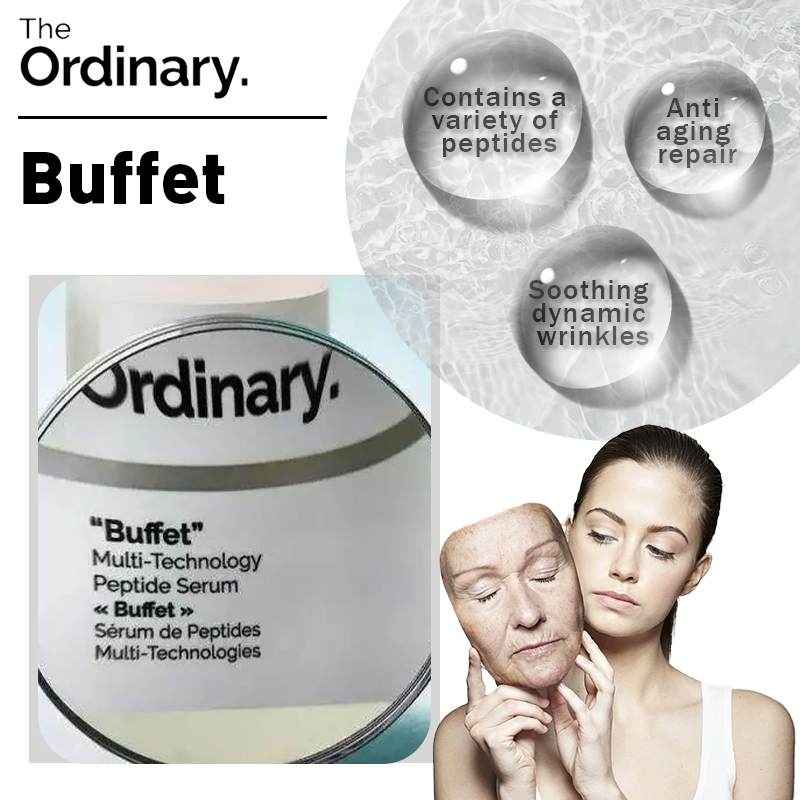 The Ordinary Buffet(Multi-Peptide + HA) Anti Aging Serum Wrinkle Remover  Firming and Lifting 30ML