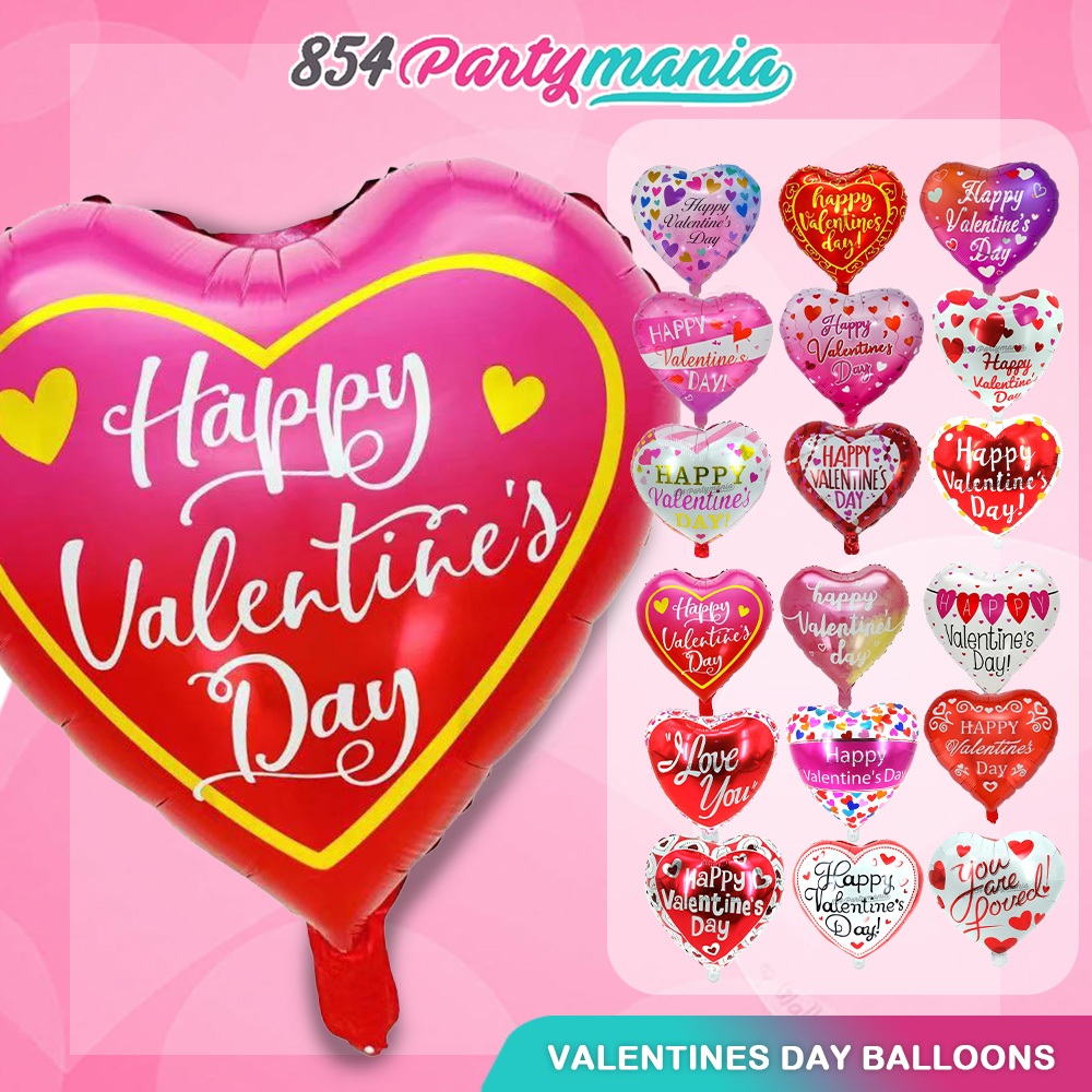 Valentines Foil Heart Balloons 18 Inches valentines 2025 valentines ...