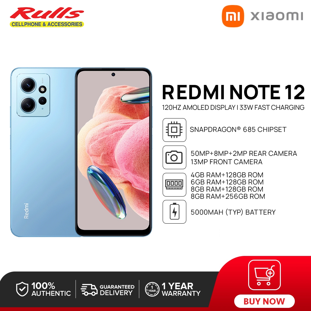  Redmi Xiaomi Note 12 5G (128GB + 4GB) Factory Unlocked