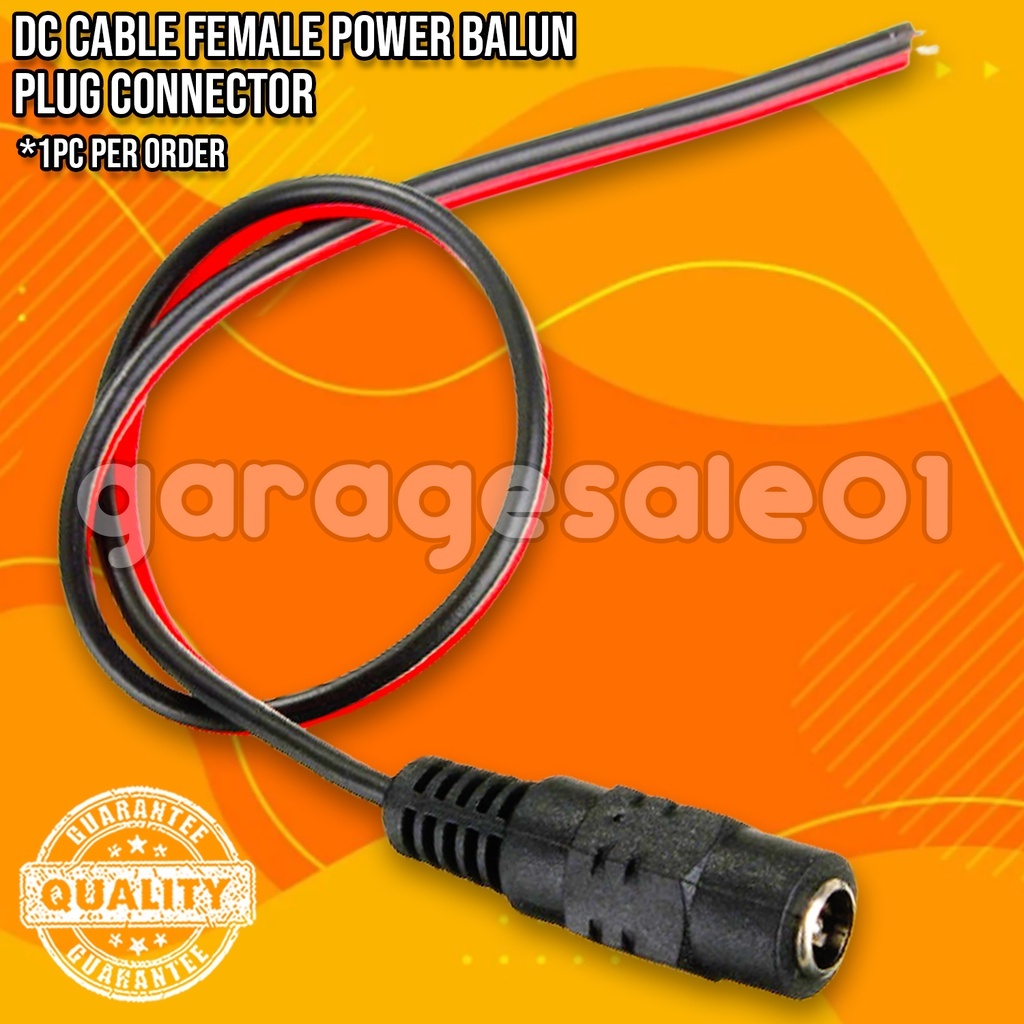 GS DC Jack Female Power Connector with Wire 5.5×2.1mm for CCTV Camera ...