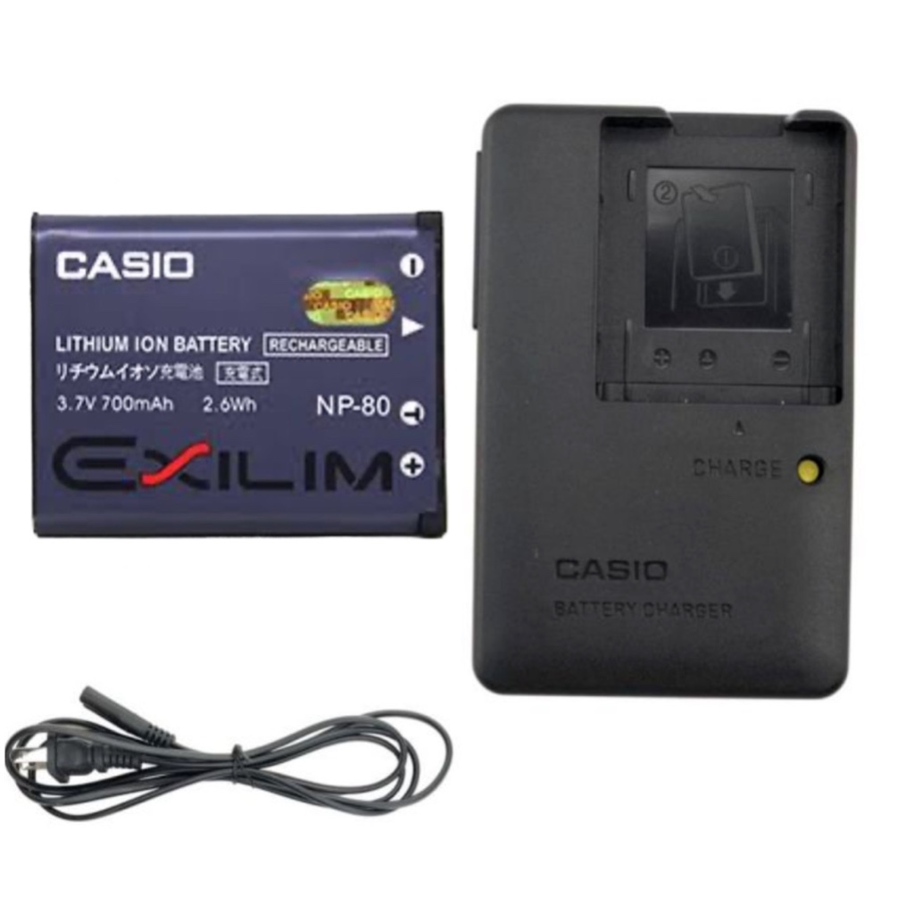 Batería Y Cargador Doble USB Para Cámaras Casio NP-80, NP-82 Y Modelos Exilim, Compatible Con Múltiples Modelos