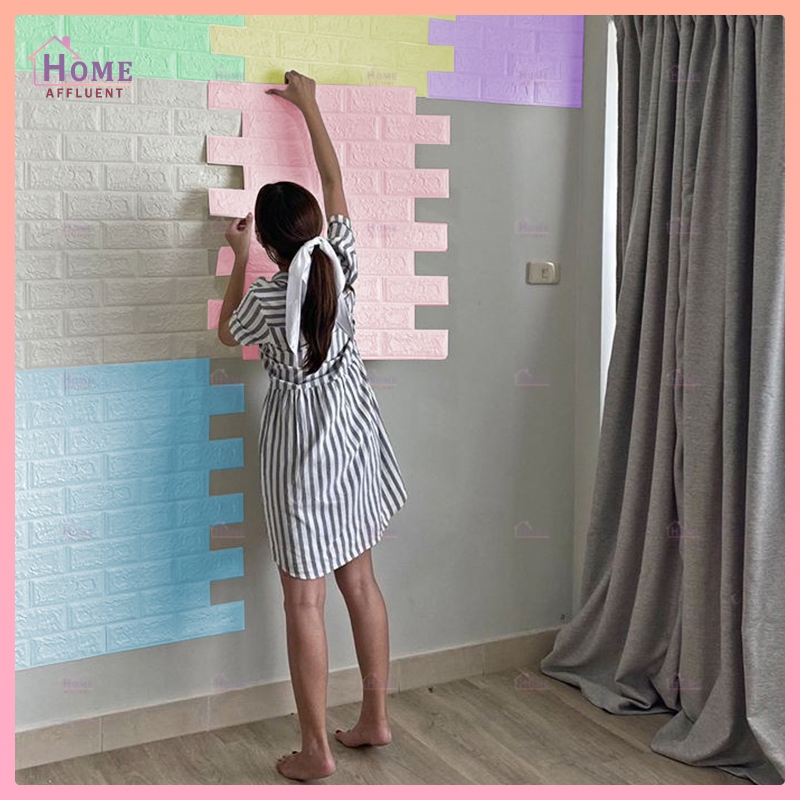 BIG Size 3D foam bricks wallpaper sticker Waterproof DIY cement wall