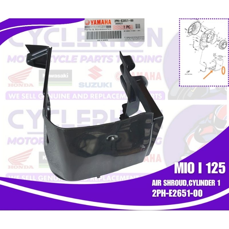 AIR SHROUD ,CYLINDER 1 MIO I 125 2PH-E2651-00 YAMAHA GENUINE | Shopee ...