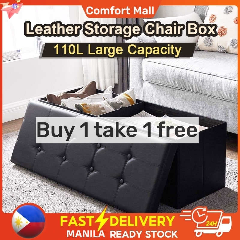 【BUY 1 TAKE 1】110L Folding Sofa Storage Box Stool Foldable Storage