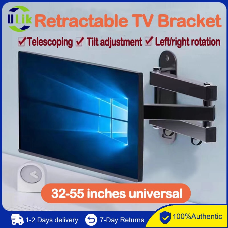 Retractable TV Brackets 3255 inch Universal TV Stand Swivel Tilt LED TV Wall Extend Cantilever