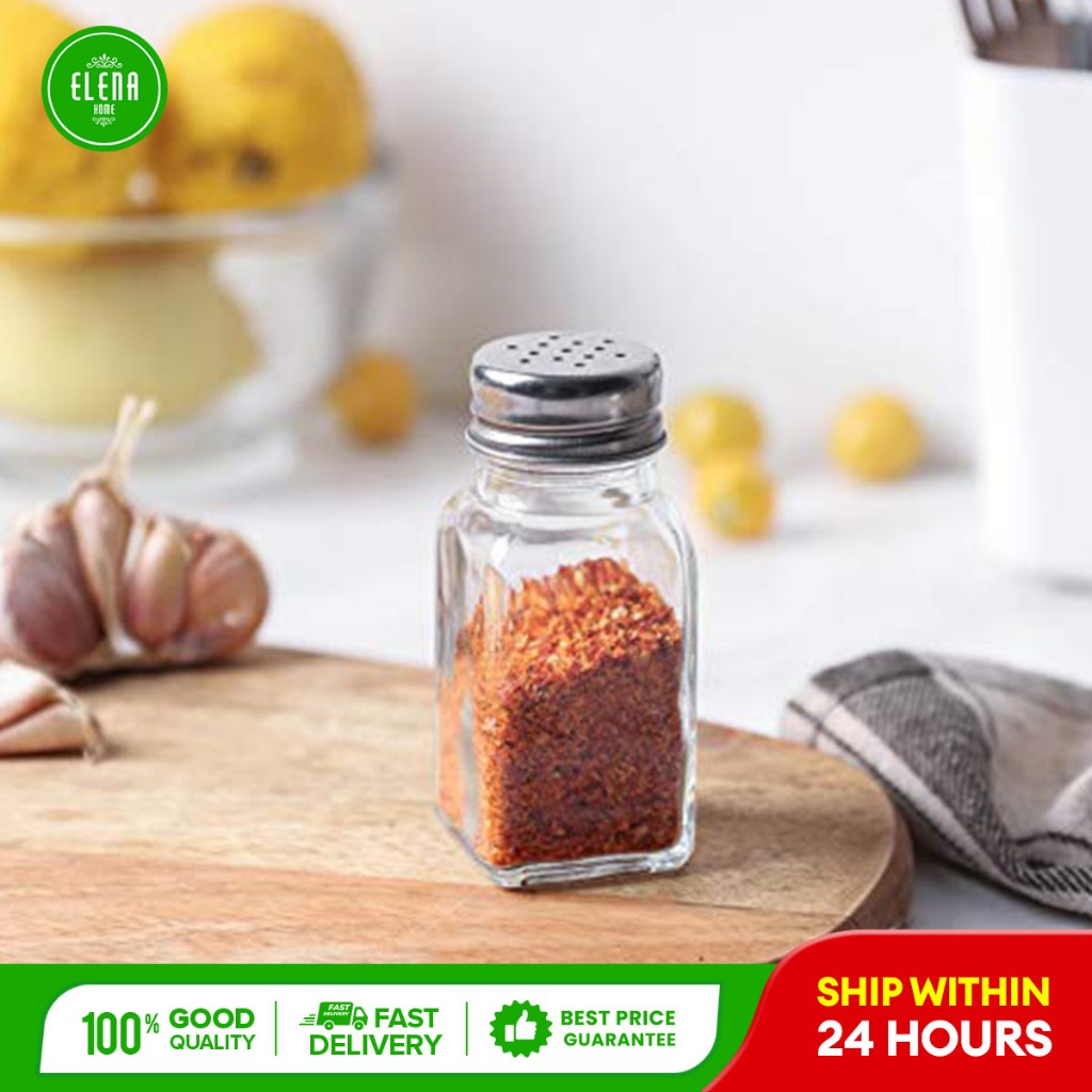 Elena Glass BBQ Seasoning Condiments Container Bottle Jar Pepper Bottle ...
