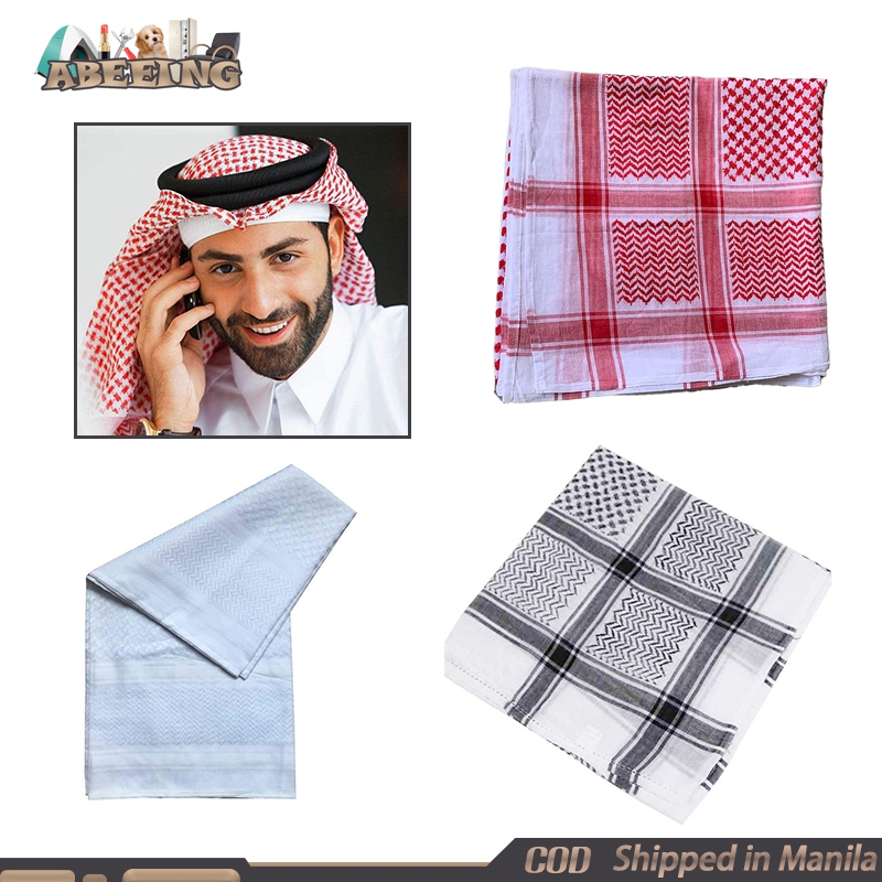 Men Arab Head Scarf Middle East Desert Shemagh Wrap Muslim Head Wear ...