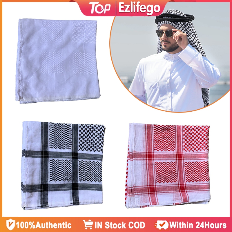 Adult Arab Head Scarf Saudi Dubai Headwear for Men Sheikh Muslim Turban ...