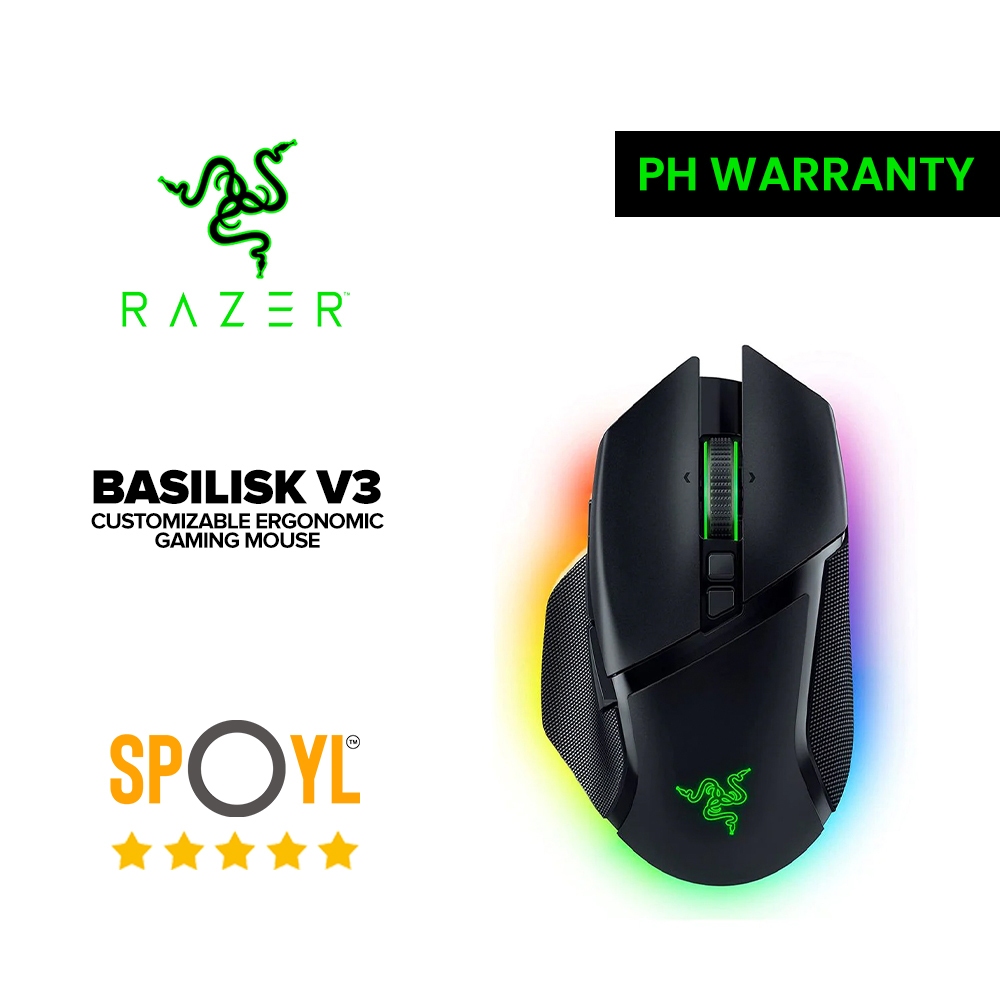 Razer Basilisk V3 Customizable Ergonomic Gaming Mouse with Razer Chroma ...