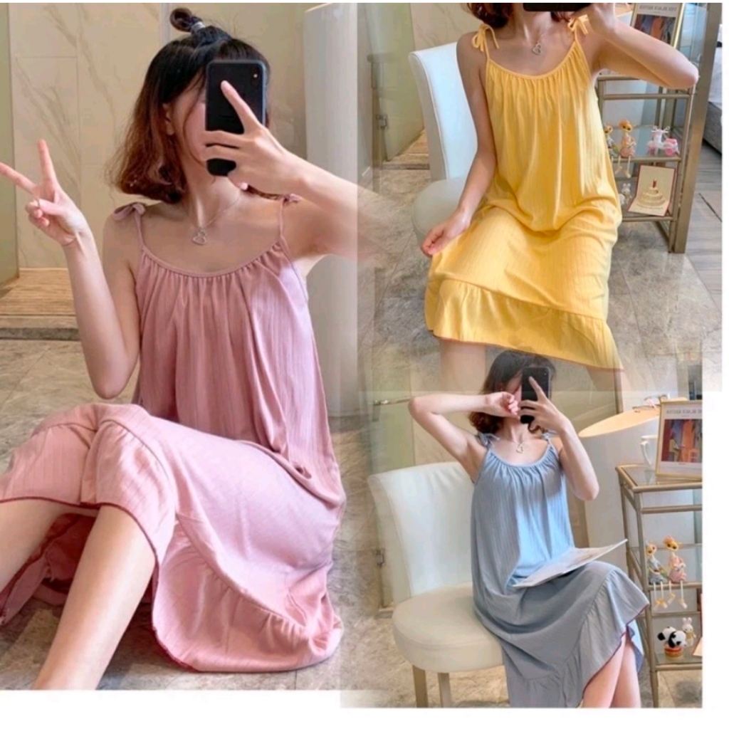 Korean Style Women Sexy Sleevless Spaghetti Strap Dress Sleapwear ...