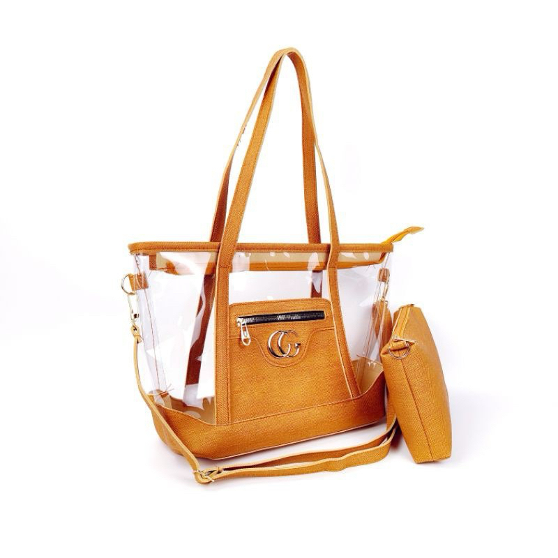 2in1 multipurpose itabag transparent ladies bag with pouche