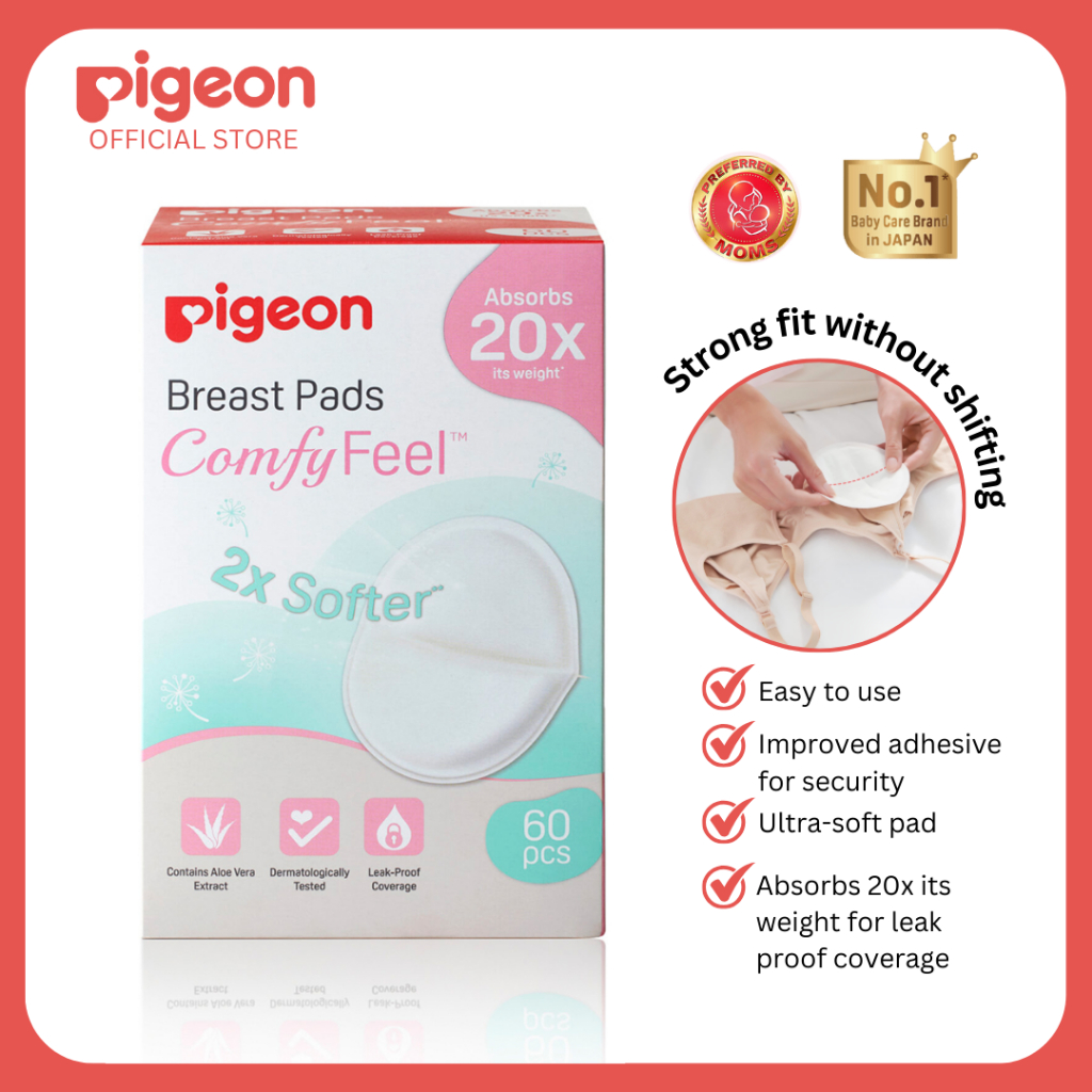 Pigeon Official- Disposable 60pcs Breast Pads for milk leaks and stain
