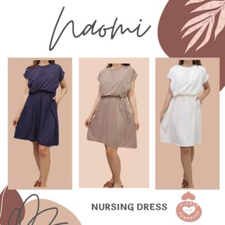 Naomi Maternity Nursing Dress Black