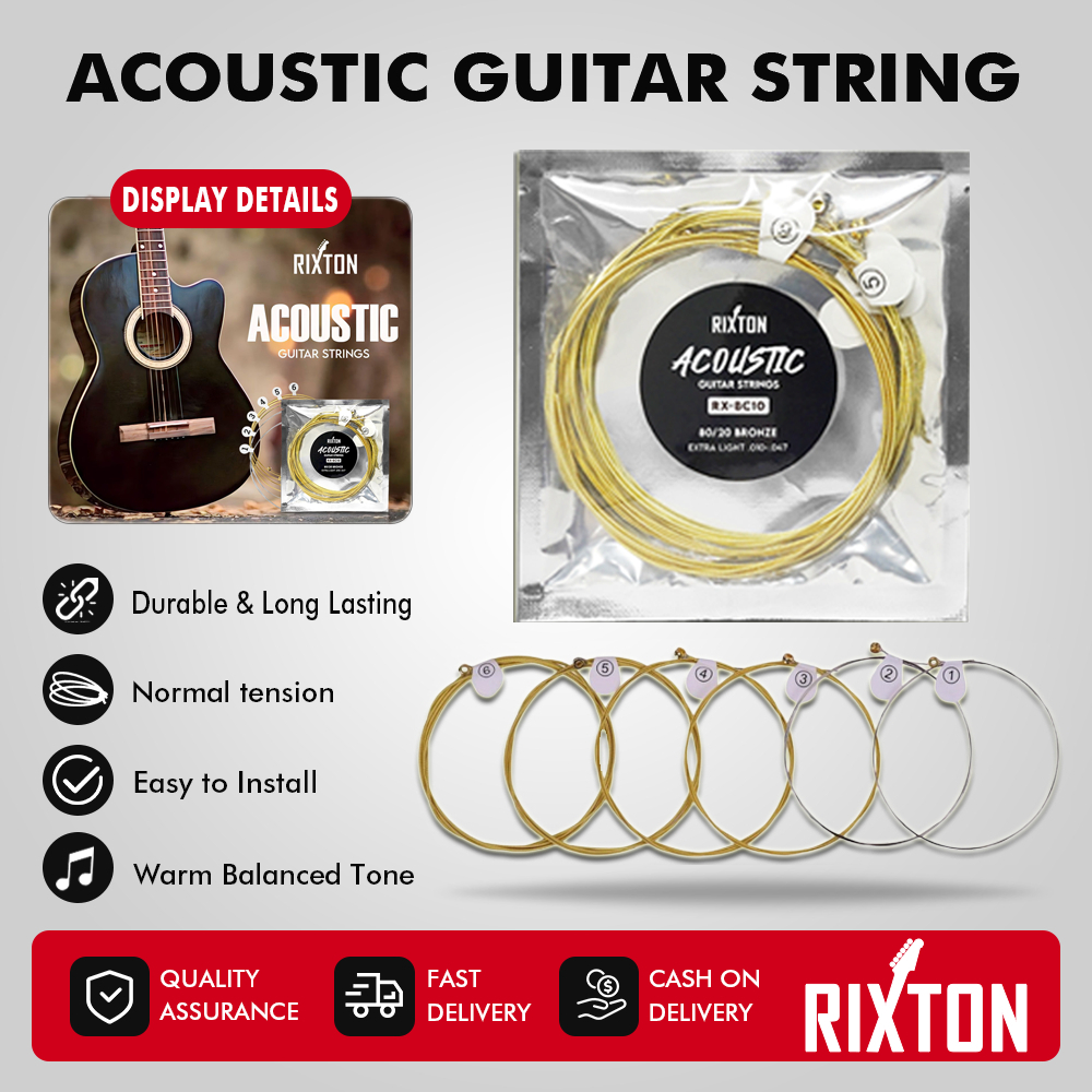RIXTON Acoustic Guitar String Brass 6 Pcs Set Phosphor Bronze Musical Instrument Accessories Shopee Philippines