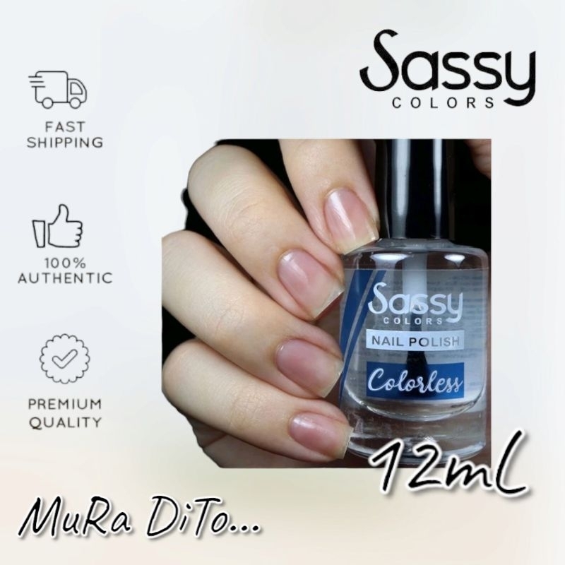 SASSY COLORS COLORLESS nail polish, 12mL nail lacquer, cutics, cutix ...