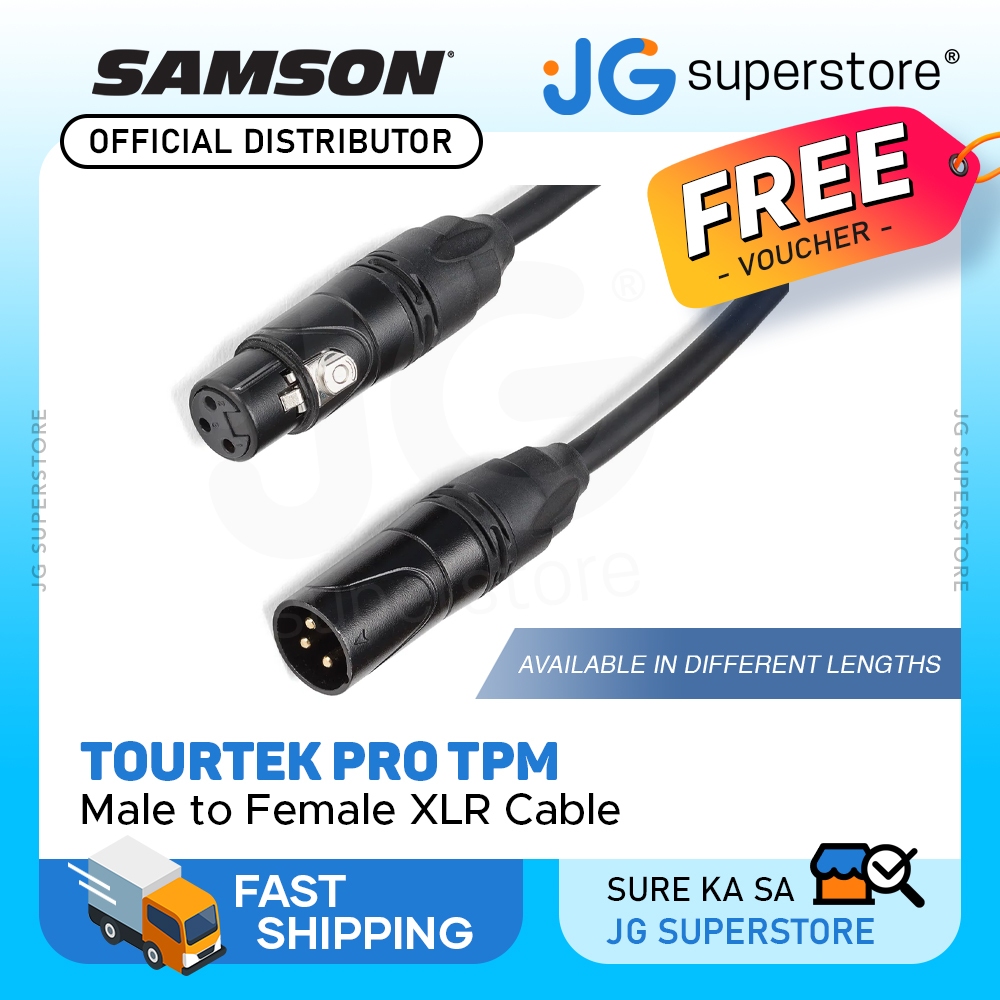 Samson TOURtek PRO TPM 3 Pin XLR Male to Female Micorphone Audio Cable ...