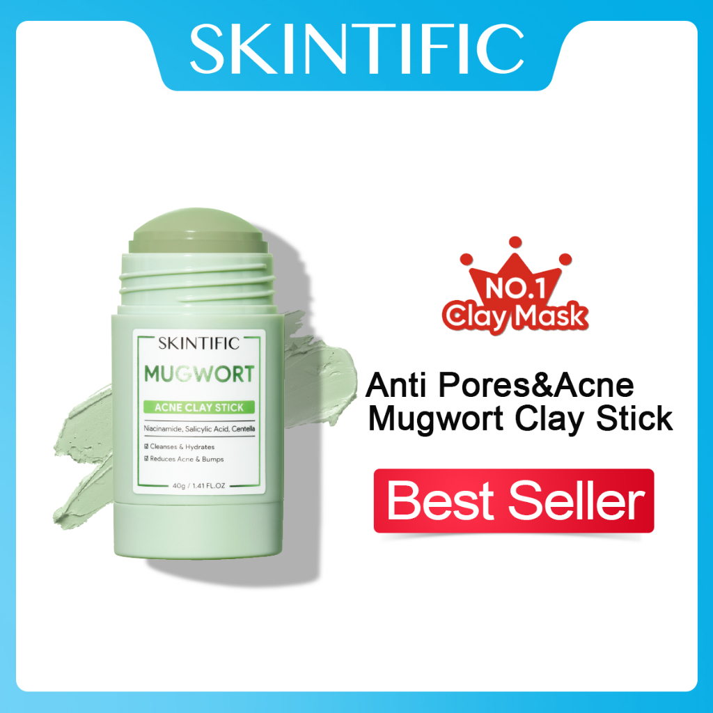SKINTIFIC Anti Acne Mugwort Clay Facial Mask Stick Green Skin Care Face