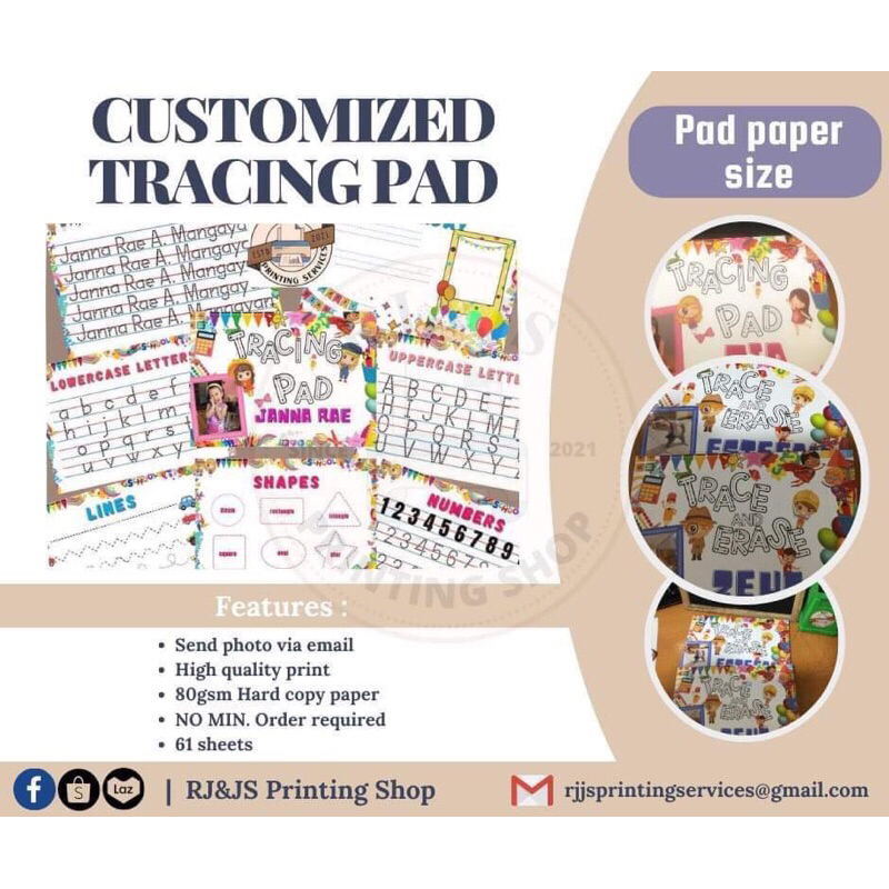CUSTOMIZED NAME TRACING PAD FOR KIDS | Shopee Philippines