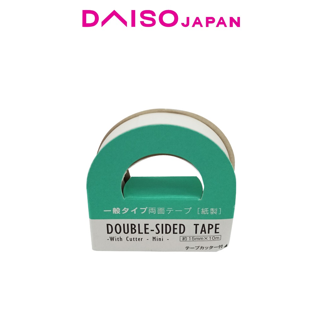 Daiso Mini DoubleSided Tape with Tape Cutter (15mm x 10m) Shopee