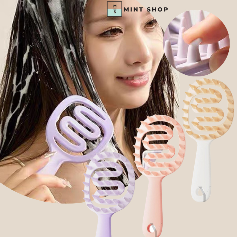 2 In 1 Wet & Dry Brush Hair Scalp Brush For Dandruff Brush Hair Massage ...