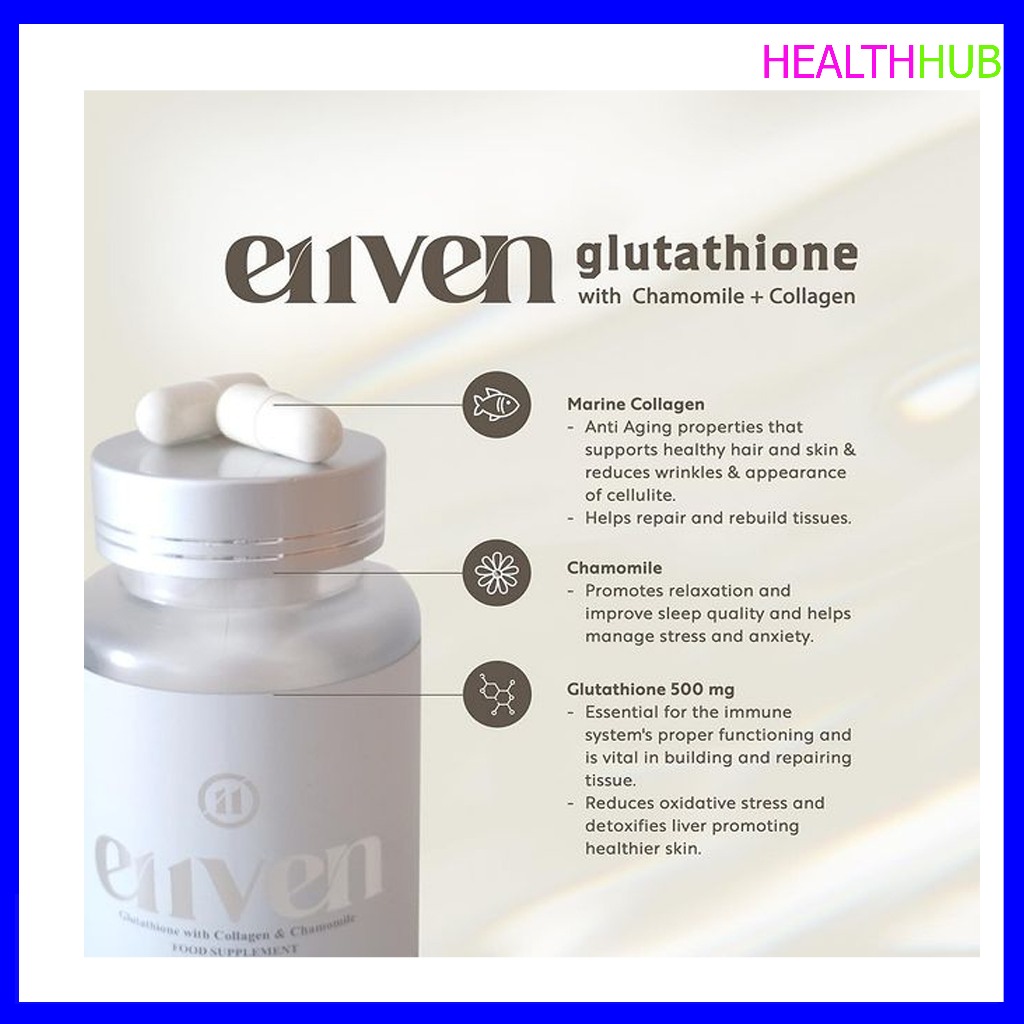 E11VEN Glutathione And Chamomile Capsule by Ellen Adarna | Shopee  Philippines