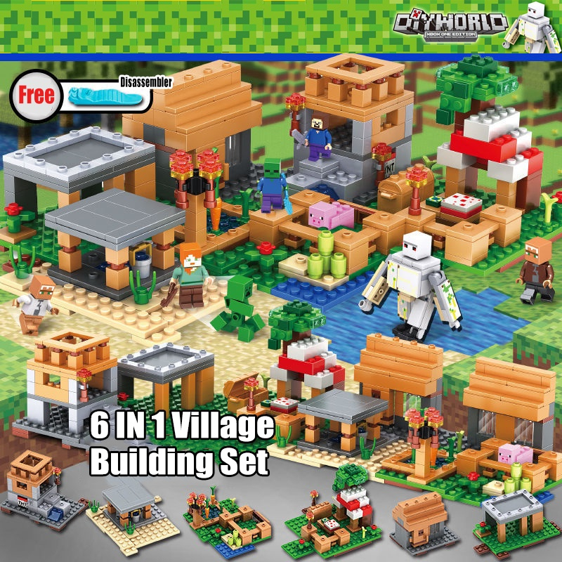 500Pcs My World Village Set Minecraft Building Block Toys Kids Classic ...