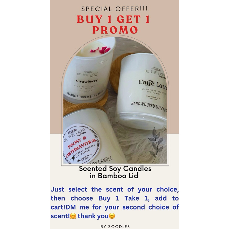 BUY 1 GET 1 promo Scented Soy Candles!!!in Frosted/BLACK/WHITE Glass