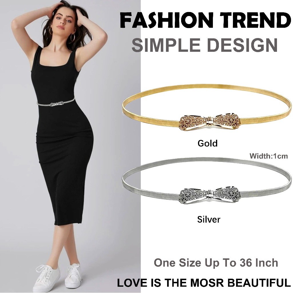 Ceinture Femme Fine Taille élastique – Boucle Métal, Taille Unique, Neuve