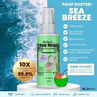 SEA BREEZE Poop Buster! Toilet Spray, Odor Eliminator, POOP spray ...