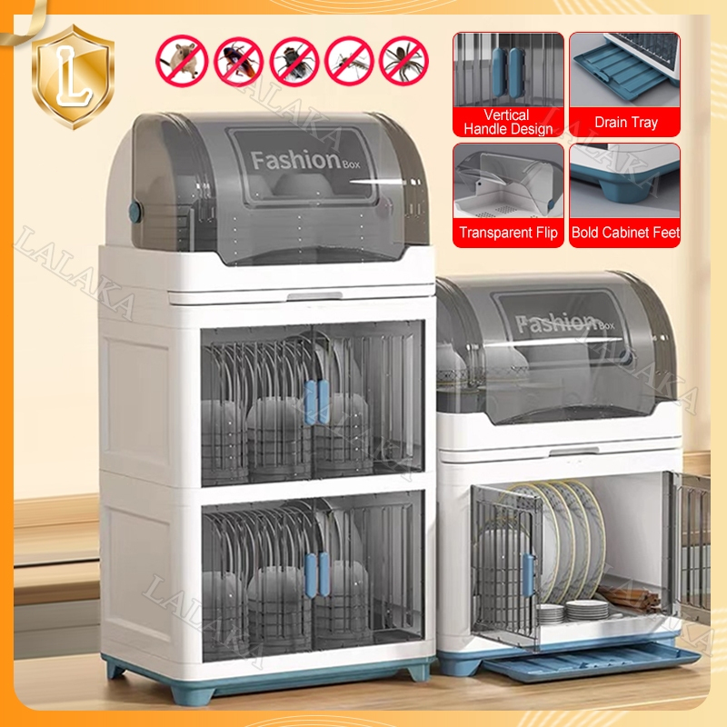 Dish Rack Kitchen Cabinet Dish Drain Plate Organizer Storage Cabinet ...