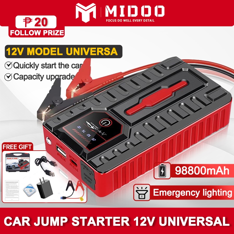 MIDOO 99800mAh Portable Car Jump Starter Pack Booster Charger Battery ...
